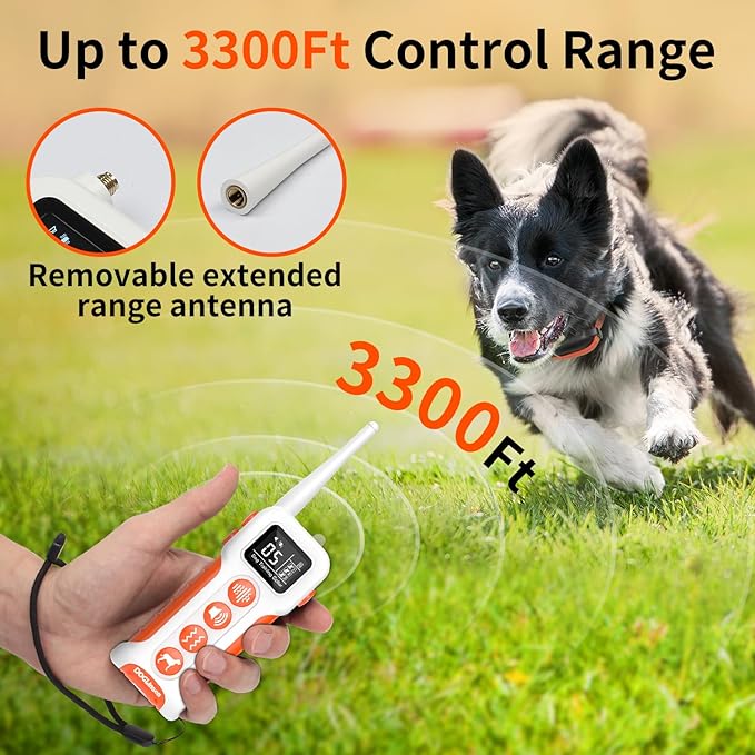 No Shock Dog Training Collar with Remote 3300ft Range, Vibrating Dog Collar, Vibration Collar for Small Medium Large Dogs, 9 Style Tones and Vibration Collar