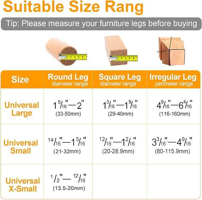 CHUNZEXI 16 Pack Extra Small Chair Leg Floor Protectors