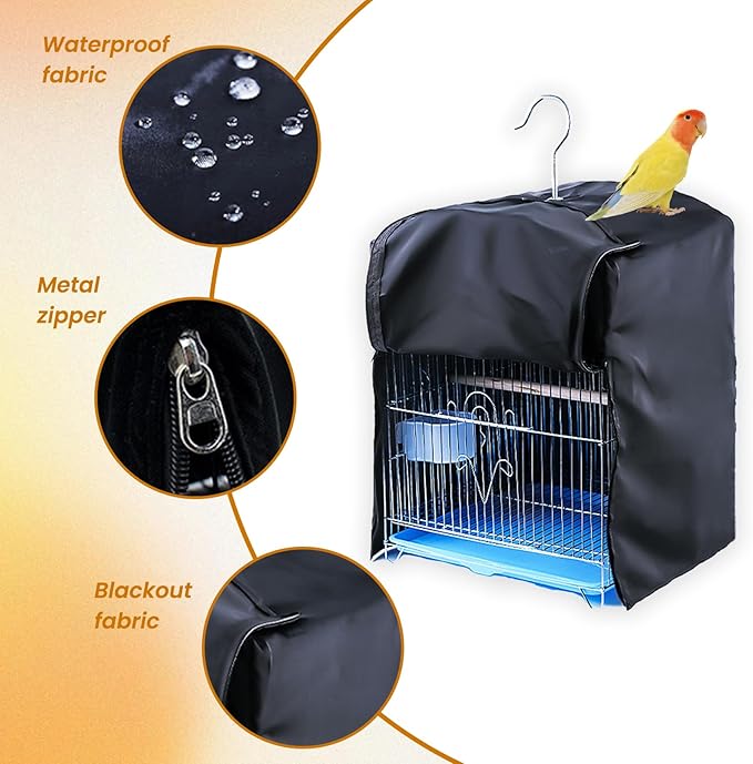Bird Cage Cover for Night, Bird Cage Cover Shield, Black-Out Birdcage Cover, Good Night Windproof Light-Proof Cage Accessories for Parakeets Lovebirds Parrot (Only Covers)