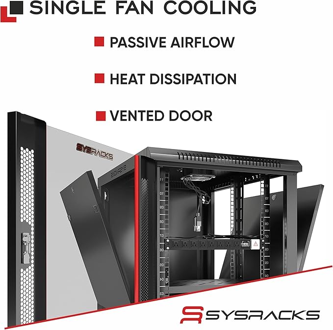 Sysracks 22U Wall Mount Server Rack Cabinet, 19” Locking Network Rack, 24” Deep