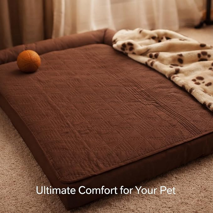Waterproof Dog Bed Cover 52x82in Brown, Slip & Washable Sofa Protector - Furniture Guard Against Pet Accidents, Non - Slip Bottom for Dogs & Cats (30x70in/ 76.2x177.8cm)