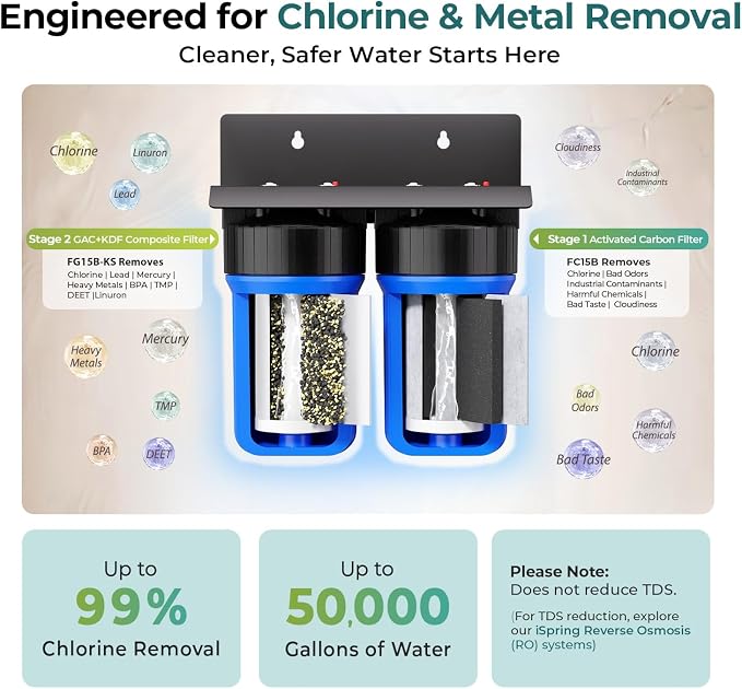 iSpring WGB21B-KS 2-Stage Whole House Water Filtration System