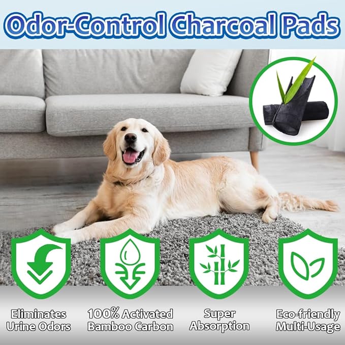 Charcoal Puppy Pads Extra Large 30"x36", 30 Count Super Absorbent Pee Pads for Dogs, Disposable Urine Bed Underpads for Doggy, Thicken XXL Disposable Pet Underpads, Piddle Pee Sheets