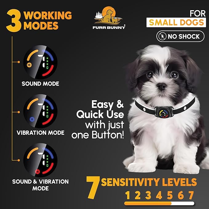 2026 Upgraded Intelligent Dog Bark Collar for Small and Medium Dogs - Beep, Vibration and 7 Sensitivity Levels Adjustment - No Shock Collar, Humane Training