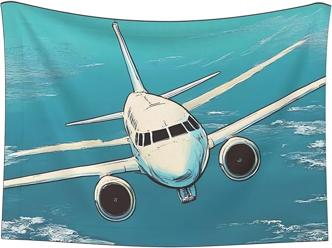 Waterproof Dog Blanket Soft Pet Blanket for Puppy Cat, Fleece Cat Throw Blankets for Furniture Bed Couch Sofa Reversible - Comic Airplane Cockpit Illustration