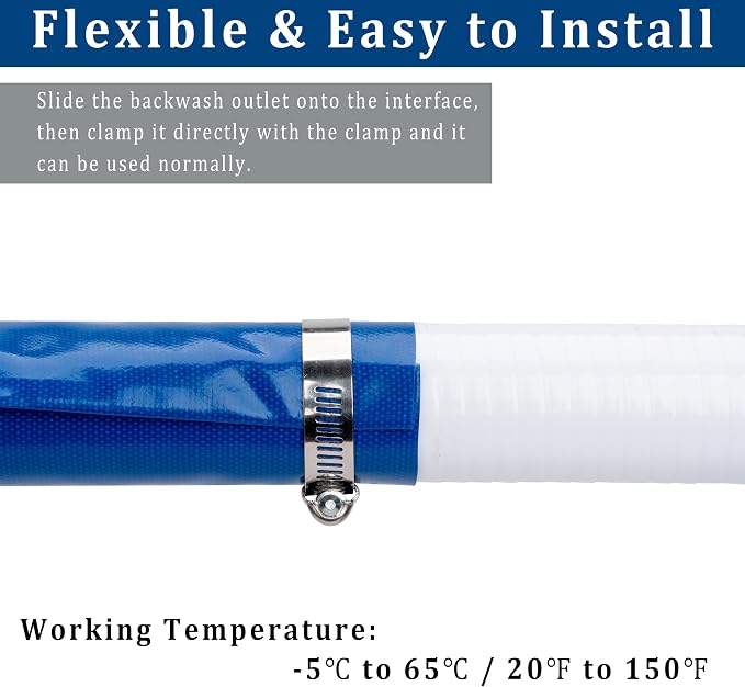 3 in x 100 ft Pool Backwash Hose Heavy Duty Drain Discharge Double PVC Lay flat