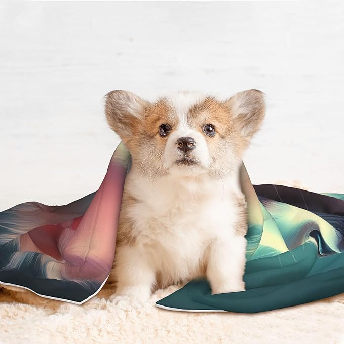 Waterproof Dog Blanket Soft Pet Blanket for Puppy Cat, Fleece Cat Throw Blankets for Furniture Bed Couch Sofa Reversible - Cute Flower Chihuahua Puppy