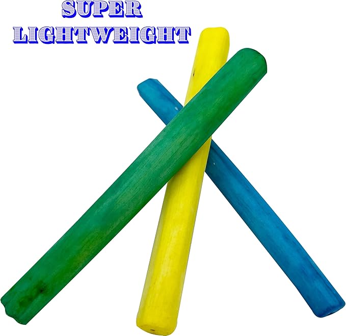 5516 Skinny Rainbow Sola Logs Pk8 - Handcut Natural Sola Bird Foot Toys, Bright Assorted Colors, Pet Safe, Lightweight, Easy for Birds to Hold and Shred