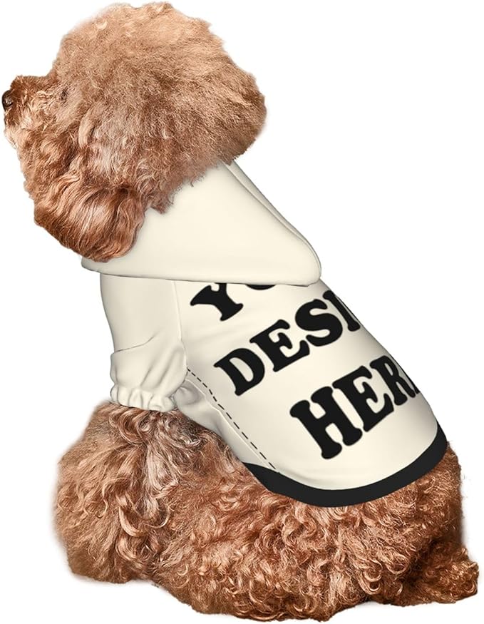 Dog Clothes, Custom Dog Hooded Sweatshirt, Personalized Pet Costume Robe Shirt with Text/Image/Club Name/Pet Shop Logo for Small Medium Large Dogs and Cats, CreamYellow, L