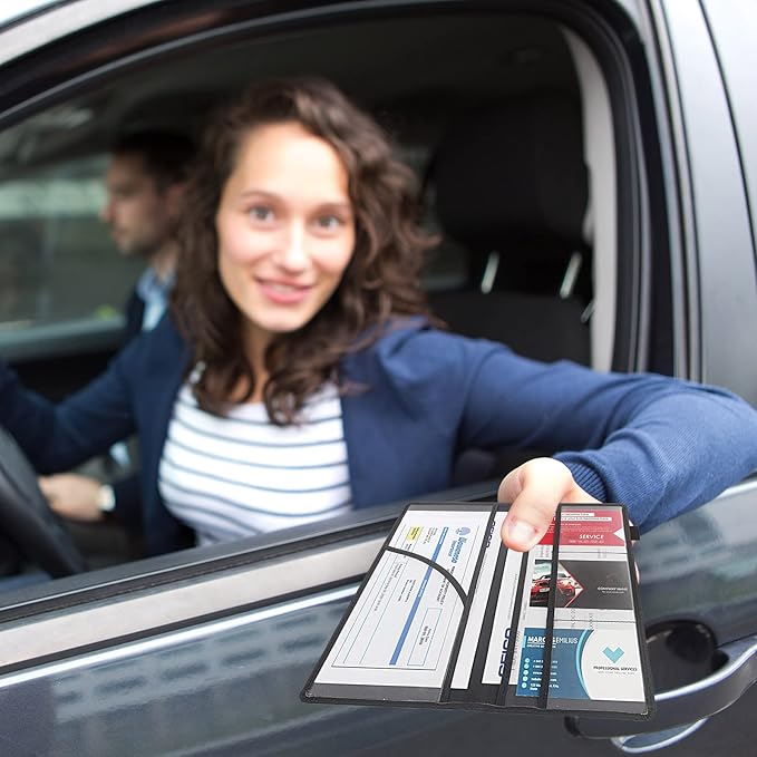 Car Registration and Insurance Holder,Leather Vehicle Glove Box Organizer Wallet for Document,Perfect for any Car,Truck,Motorcycle,Driver License,Trailer or Boat,Men & Women,American Flag Eagles