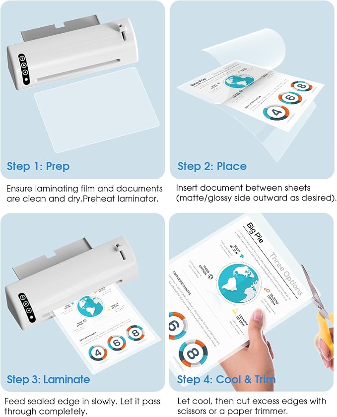 KTRIO 5 MIL Laminating Sheets, Hold 8.5 x 11 Inches, 300 Pack Thermal Laminating Pouches, 9 x 11.5 Laminate Sheets for Laminator, Clear Lamination Sheet Paper, Letter Size, Office School Home Supplies