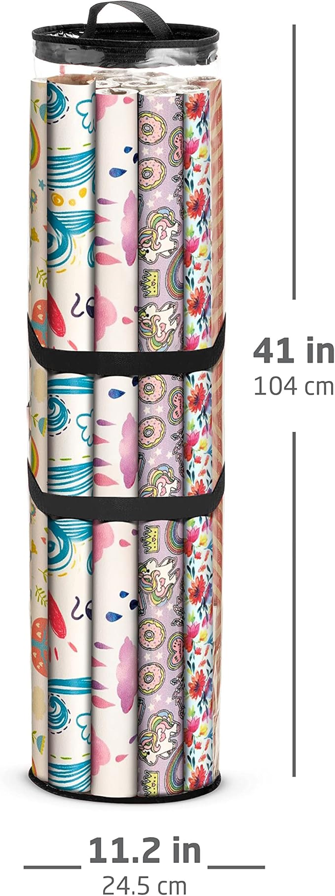 ZOBER Round Christmas Gift Wrapping Paper Organizer Storage