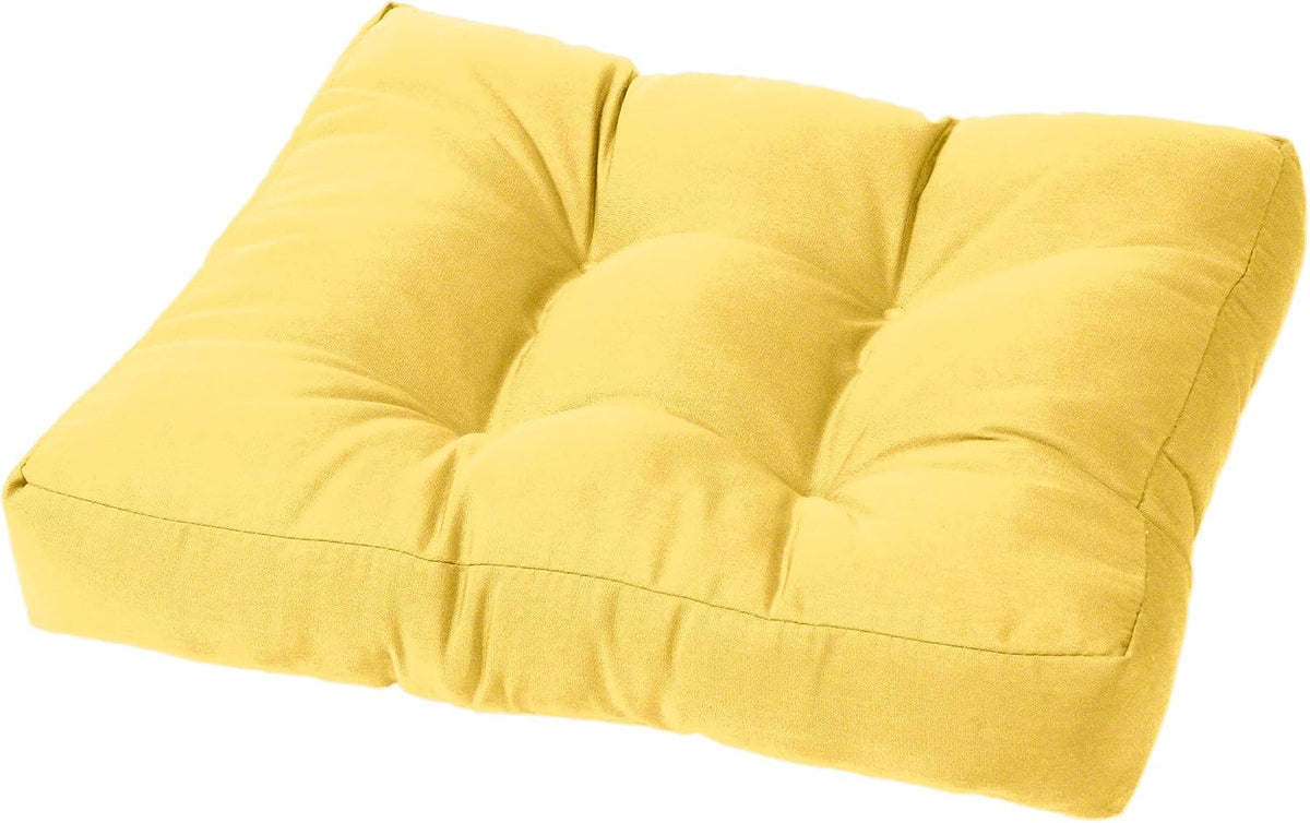 Cushion Source Tufted Ottoman Cushions, 24" X 20" X 4" Indoor and Outdoor Durable Tufted Cushion Made with Fade Resistant Sunbrella Fabric, Sunbrella Buttercup