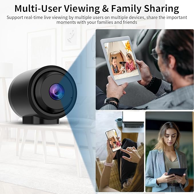VSTARCAM Tiny WiFi Camera for Home Security 1Pcs, Portable HD Night Vision Motion Detection Remote Surveillance 136° Wide Angle, Baby Monitor Small Motion Activated Camera (CB762-NB)