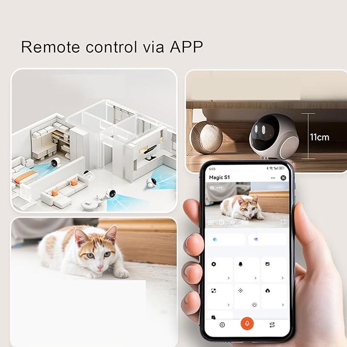 ZJchao Smart Mobile Pet Camera Robot with 1080P HD 2-Way Audio Motion Detection Auto Recharge Night Vision for Dogs Cats Babies Elderly Home Security
