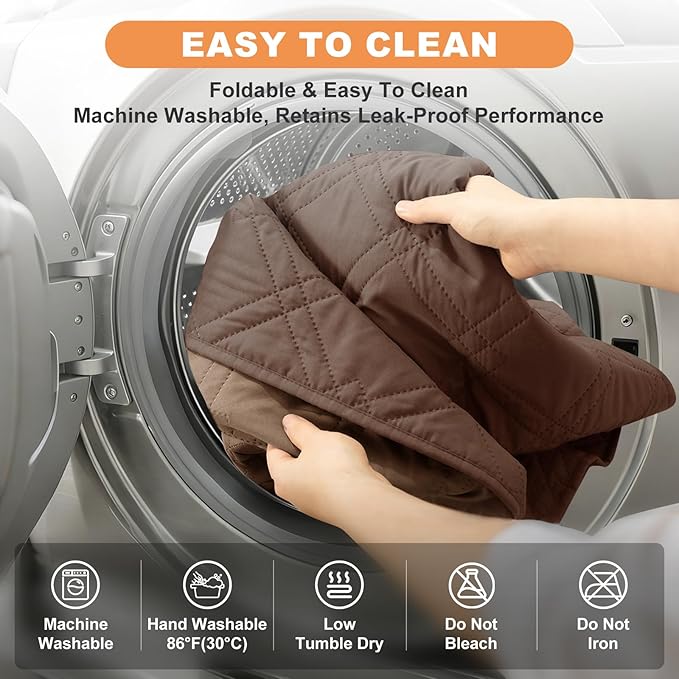 100% Waterproof Dog Couch Protector, Triple-Layer Waterproof Dog Bed Cover Pet Blanket Reversible 2-Tone Sofa Shield, Non-Slip Furniture Guard for Pets(68×82 Inch, Brown+Taupe)