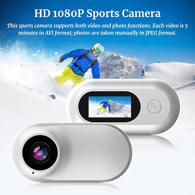 Pet Collar Camera, HD 1080P Cat Collar Camera, 170° Wide Angle, 0.96 inch LCD Display, Small Video Record Action Camera Body Cam for Pet Tracker Monitor, Support SD Card