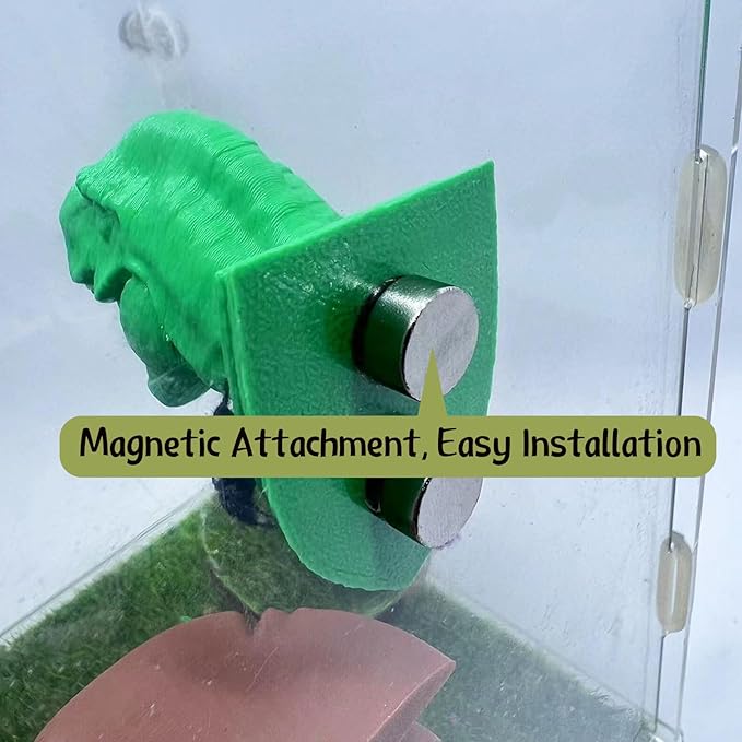 Jumping Spider Hide,3D Printed Dinosaur Head - A Fun Habitat for Jumping Spiders, Small Reptiles, and Small Pets, Suitable for Home Decor with Animal Enclosures (Green)