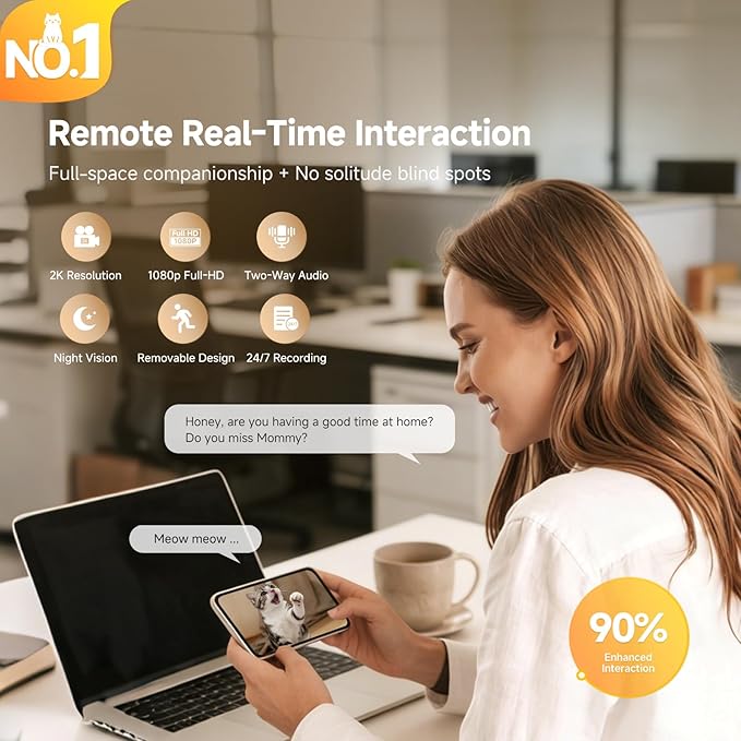 Pmate AI Pet Robot Companion for Dogs & Cats, with Visual Recognition, Remote Video Interaction, Auto Feeding & Play, Red Light Teaser, Night Vision, Auto Charging, Blue