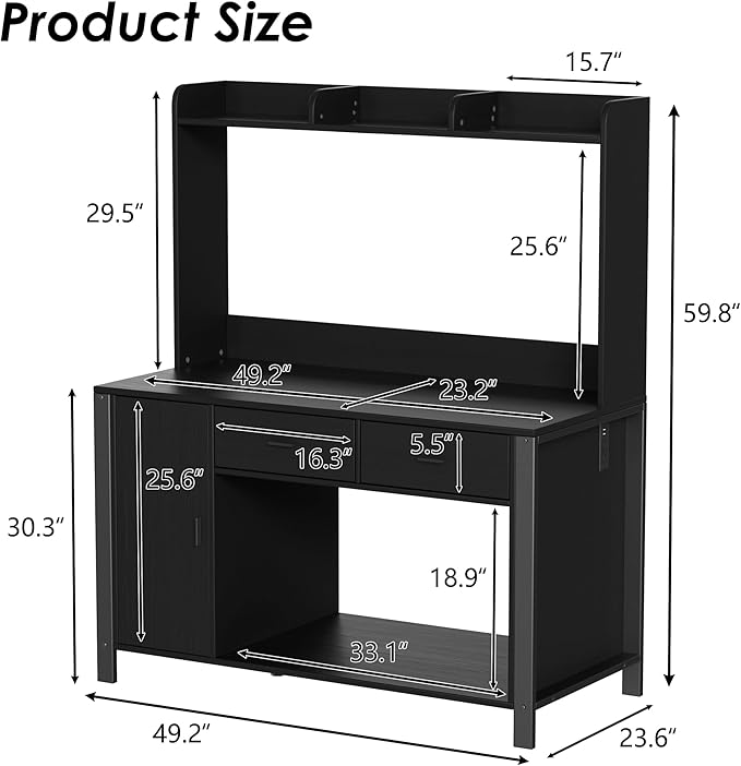 PAKASEPT 120 Gallon Reptile Tank Stand with LED Lights & Power Outlet,4x2x2 Large Reptile Terrarium Enclosure Stand with Storage Cabinet, for Bearded Dragons, Snakes, Lizards,Black