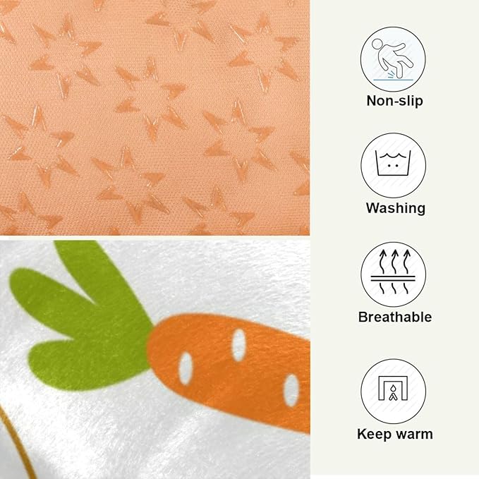 Rabbit Paw Carrot Pet Bed Cute Dog Bed Mat Absorbing Non Slip Pad Pet Sleeping Mat for Small, Medium, and Large Dogs Puppy Cat 24 in x 18 in