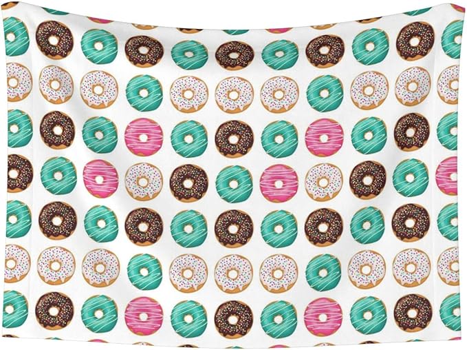 Reversible Dog Blanket for Beds Couches, Sweet Donut, Double Sided Cat Blanket with Textured Dot Feel and Smooth Feel for Seasonal Comfort All Year