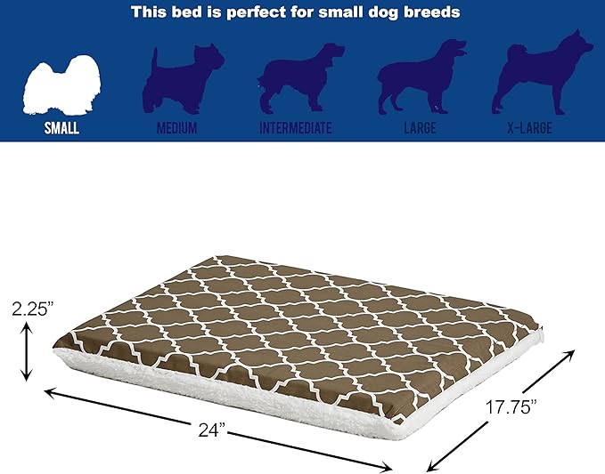 Midwest Homes for Pets 24" Brown Geo/Fleece Reversible Crate Pad - Defender Mat, Model: 027773022084