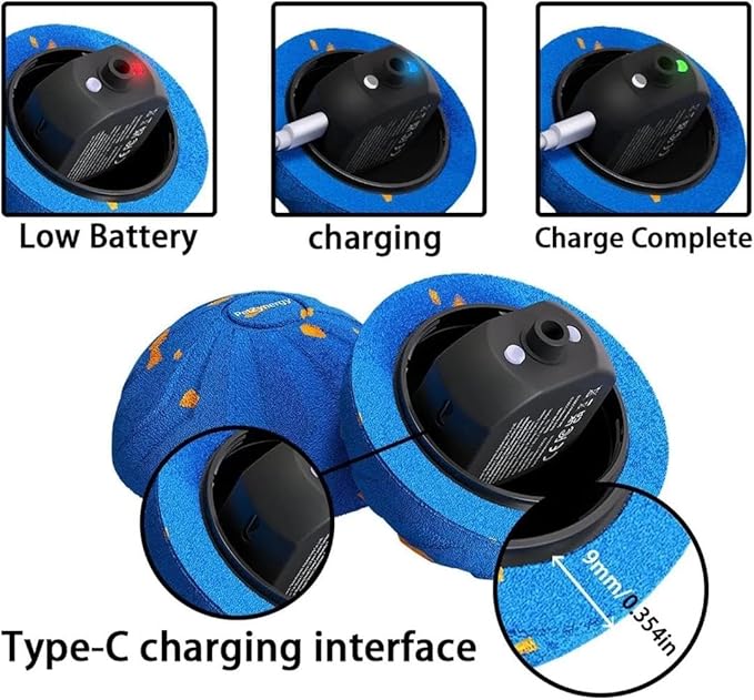 PawPlay 2026 Smart Interactive Dog Ball, Rechargeable Electronic Pet Toy with Type-C Charging, Blue Motion Activated Ball for Dogs, Indoor Outdoor Exercise and Training.