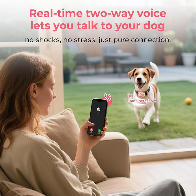 Pet Phone – Smart GPS Pet Tracker with Real-Time Location, Two-Way Communication, Emotional Support, and Unlimited Data | Ideal for Dogs and Cats | Up to 5-Day Battery (Light Pink)