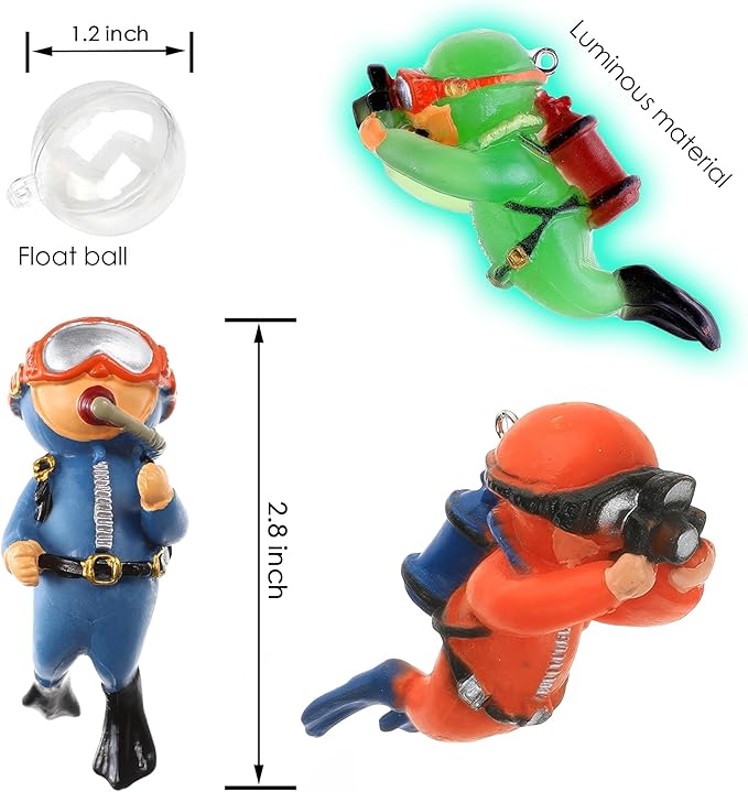 Mixed Color Floating Fish Tank Decorations - Cute Little Astronauts Aquarium Accessories - Suitable for All Kinds of Fish Tanks