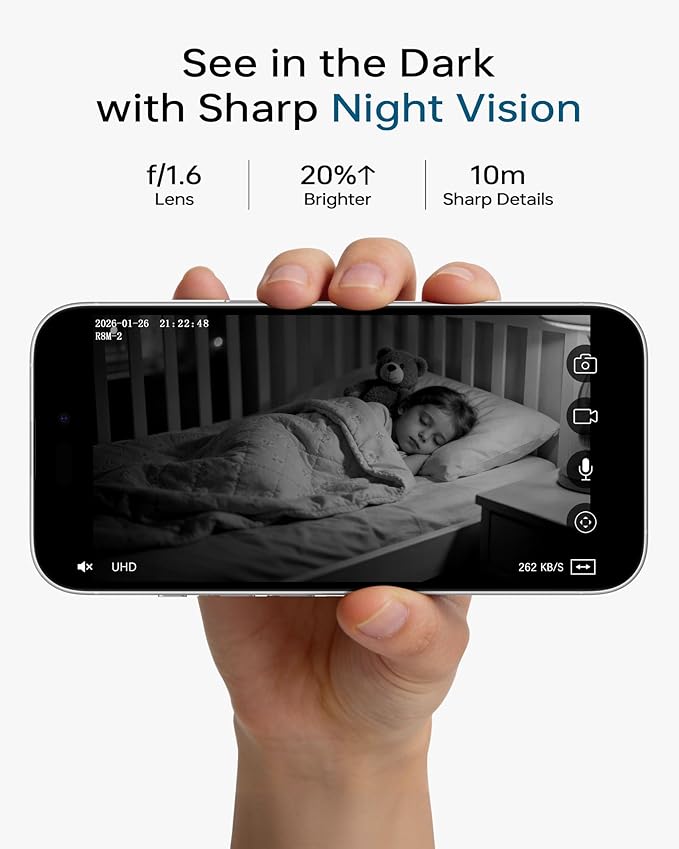 FOSCAM 4K Indoor Camera, Full Space Sense WiFi Camera with 360° Radar Auto-Tracking Baby Monitor & Pet Camera - No-Blind-Spot View, One Touch Call, Human/Motion/Sound Detection, Compatible with Alexa