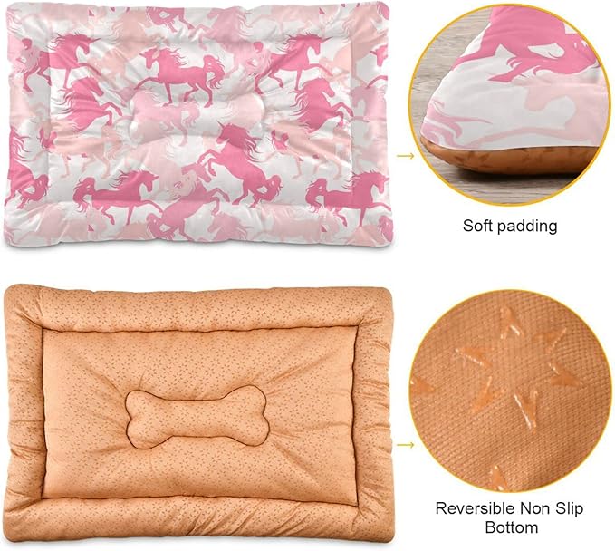Pet Bed Pink Unicorn Dog Bed Mat Absorbing Non Slip Pad Pet Sleeping Mat for Small, Medium, and Large Dogs Puppy Cat 36 in x 24 in