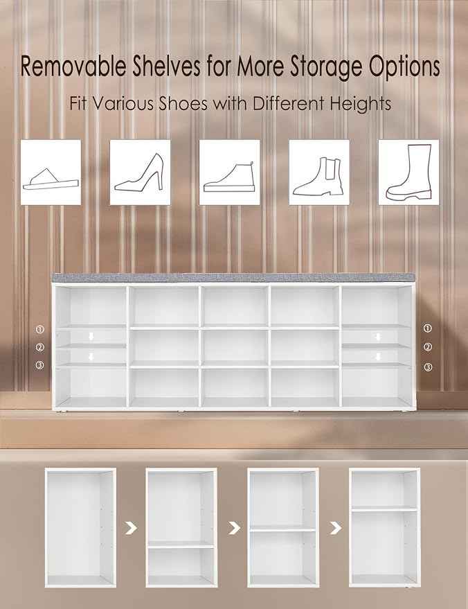 DINZI LVJ Shoe Storage Bench