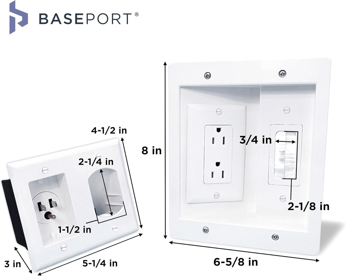 BASEPORT in Wall Cable Management Kit, Complete TV Cable Hider Wall Kit