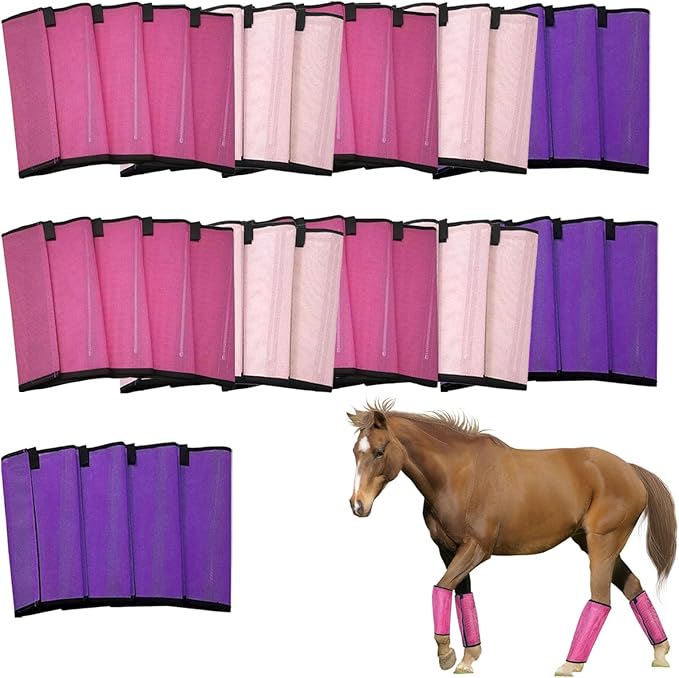 Loose Fitting Horse Fly Boots, Breathable Mesh Boots Protective Horse Leg Wraps, Horse Leggings for Preventing Flies and Mosquitoes Bites-Reduces Leg Fatigue