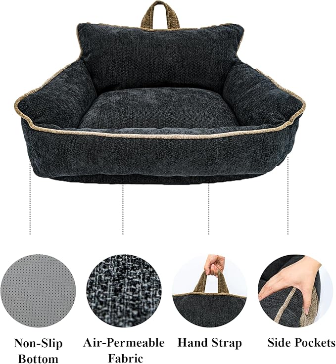 Washable Dog Bed Medium Size,Pet Beds for Medium Dogs,Dog Sofa Bed with Removable Washable Cover,Warm and Comfortable,M(23.5"x15.5"x13.5")