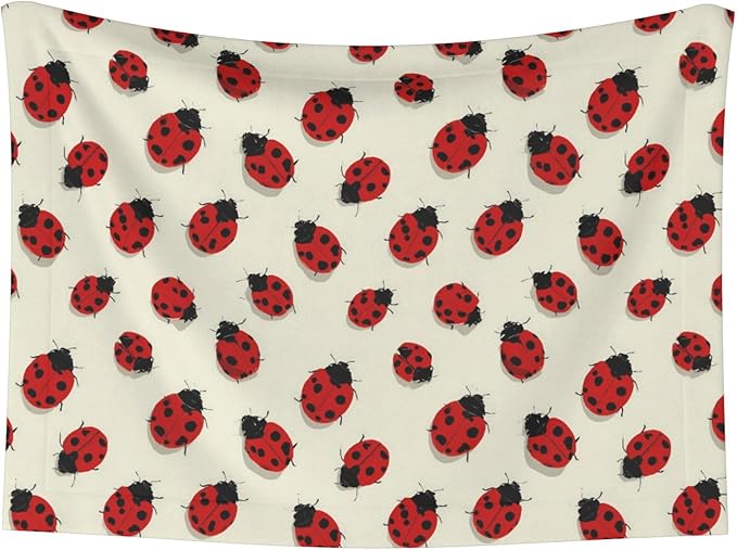 Waterproof Dog Blanket Soft Pet Blanket for Puppy Cat, Fleece Cat Throw Blankets for Furniture Bed Couch Sofa Reversible - Beautiful Red Ladybug 3