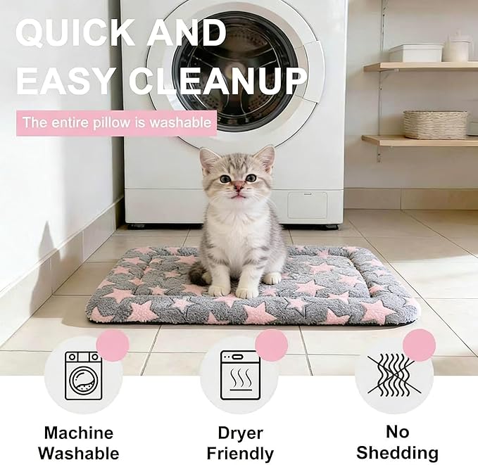 Dog Bed Mat - Reversible Dog Crate Bed Mats, Soft & Breathable Kennel Pad, Durable Crate Bed for Small Dogs & Cats