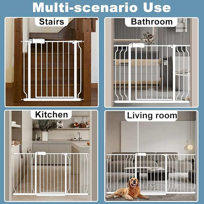 Extra Wide Long Baby Gates 62-67 Inch Stairs Doorways Pet Dog gate Indoor Outdoor Pressure Mount No Drill Walk Through Safety Child Gate