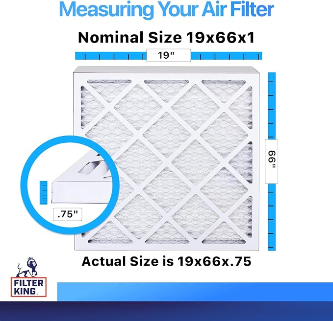 Filter King 19x66x1 Air Filter | 4-PACK | MERV 8 HVAC Pleated A/C Furnace