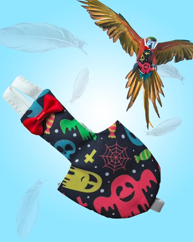 UKJENT Bird Diaper Protective Parrot Nappy - 2 Pack, Reusable Flight Suit with Waterproof Inner Layer, Washable Cute Urine Wet Suit for Cockatiel Monk Parakeet Sun Parakeet Lory(S)