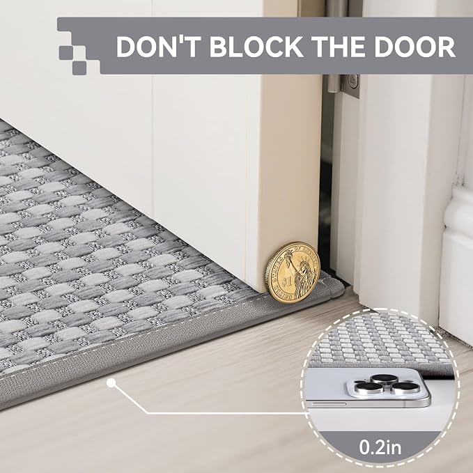 Front Door Mat 31''x47'', Absorbent Dirt Resist Washable Non Slip Low-Profile