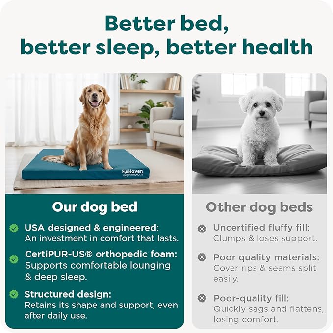 Furhaven Water-Resistant Orthopedic Dog Bed for Large Dogs w/ Removable Washable Cover, For Dogs Up to 95 lbs - Indoor/Outdoor Logo Print Oxford Polycanvas Mattress - Stone Gray, Jumbo/XL