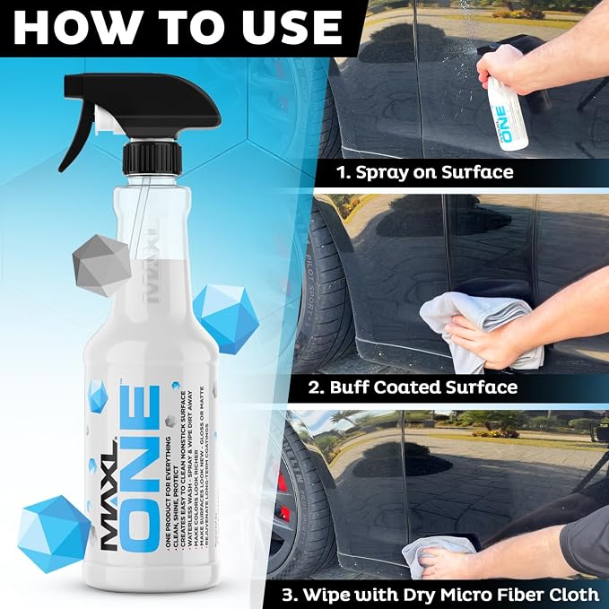 MAXL ONE ™ Car Spray with Triphene® Technology, Quick Spray & Wipe All Purpose