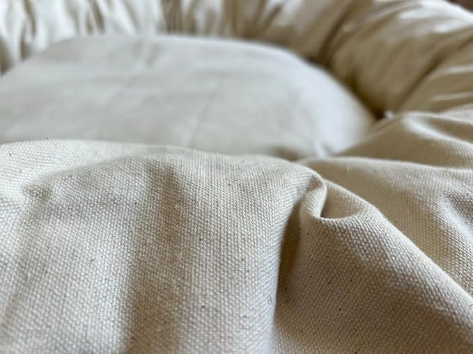 Organic Cotton Canvas Dog Bed: Removable Cover, Natural Fill - Made in USA (Natural, XX Large 50" x 8" inches)