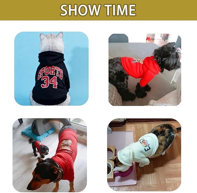 Custom Dog Hoodie, Personalized Sweatshirt with Photo Text Name Logo, Customized Hooded Sweater for Small Medium Large Dogs & Cats (Red, XXXXX-Large)