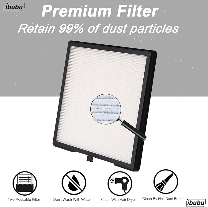 Nail Dust Collector Replacement Filters, 3 Pack Nail Tech Dust Collector Filter