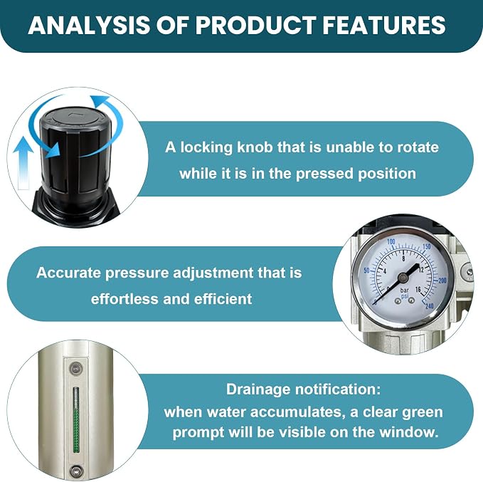 Upgraded 1/2" NPT Heavy Duty Industrial Grade 3 Stage Air Drying System
