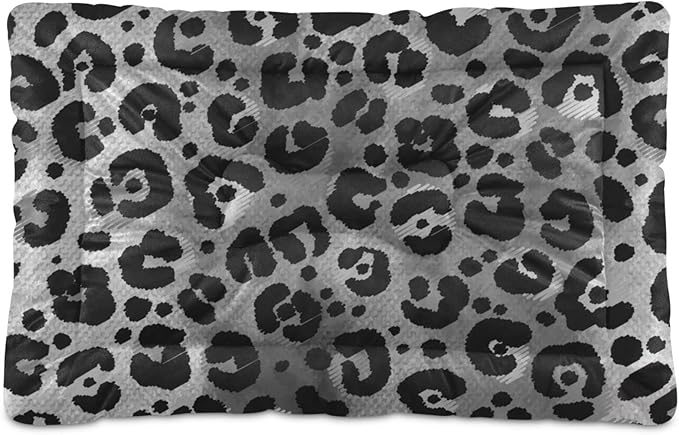 Leopard Print Pet Bed Cute Dog Bed Mat Absorbing Non Slip Pad Pet Sleeping Mat for Small, Medium, and Large Dogs Puppy Cat 24 in x 18 in