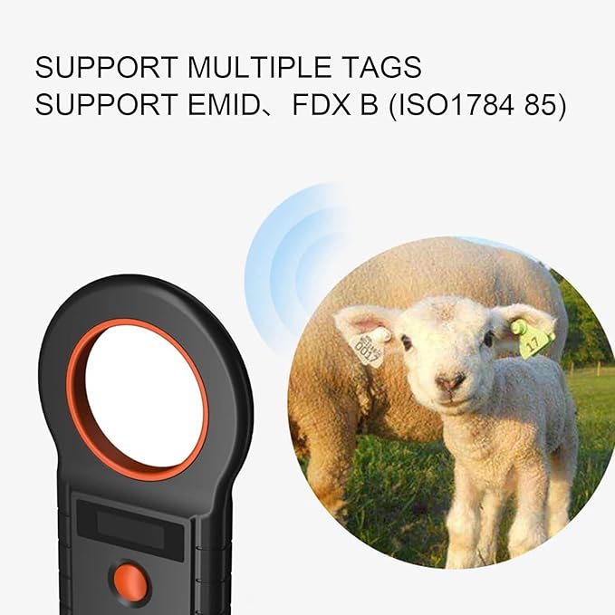GOTOTOP Pet Microchip Scanner, 2.4G Wireless Connection Microchip Tag Reader with Buzzer Supports EMID FDX B Formats Stores 128 Records